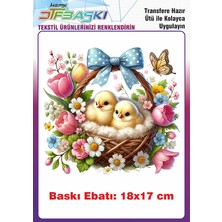 F17 Ajans Paskalya Temalı Ütü ile Yapışan Tişört Tekstil Baskı