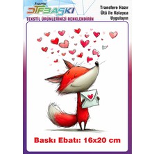 F17 Ajans Sevimli Tilki Ütü ile Yapışan Tişört Tekstil Baskı