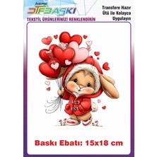 F17 Ajans Kalpli Tavşan Ütü ile Yapışan Tişört Tekstil Baskı