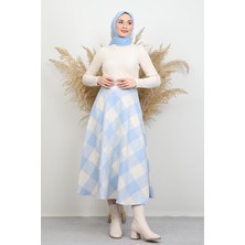 Kare Desen Etek Bebe Mavi