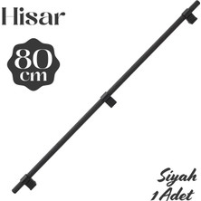 Badem10 Hisar Siyah Metal Kulp 800 mm Tırtıklı Desen Mobilya Çekmece Mutfak Dolabı Dolap Kulpları Kulbu