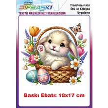 F17 Ajans Paskalya Temalı Ütü ile Yapışan Tişört Tekstil Baskı