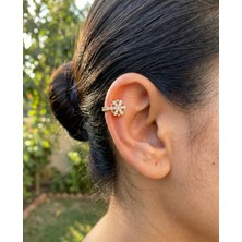 Milena Blake Taşlı Kar Tanesi Figürlü Kıkırdak  Ear Cuff – Deliksiz Zarif Kulak Aksesuarı