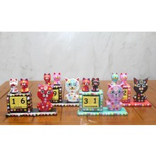 Marsilyan Ahşap Kedili Takvim Orta Boy