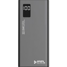 Mtl 10000 mAh 22.5W Turbo Şarj Dahili Kablolu LED Göstergeli PD ve QC 3.0 Powerbank MT4510