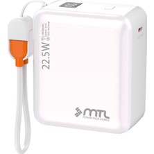 Mtl Powerbank 15000 Mah 22.5W Hızlı Şarj Kablolu Dijital Göstergeli Mini Taşınabilir Şarj Cihazı MT4515