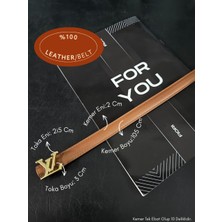 Fiori Hakiki Bombeli Yazı Tokalı Ince Kadın Kemeri, Ceket Kemeri, Gömlek Kemeri, Elbise Kemeri