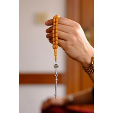 Dergah Tesbih Atölyesi Kişiye Özel Gümüş Isim Tasarımlı Sıkma Kehribar Tesbih