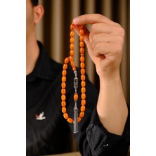 Dergah Tesbih Atölyesi Hanedan Serisi Özel Gümüş Tasarım Ateş-I Kehribar Tesbih