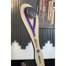 Dergah Tesbih Atölyesi Bilek Boy Gümüş Tasarım Mavi Sıkma Kehribar Tesbih