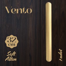 Badem10 Vento Soft Altın Düz Çekmece Kulp 320 mm Uzun Metal Dolap Gardırop Mutfak Banyo Kulbu Modern Tasarım