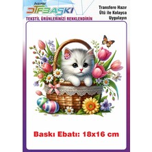 F17 Ajans Paskalya Temalı Ütü ile Yapışan Tişört Tekstil Baskı
