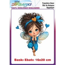 F17 Ajans Sevimli Kız Ütü ile Yapışan Tişört Tekstil Baskı