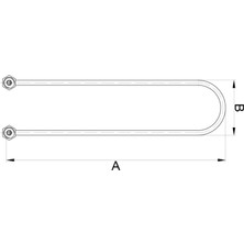 Akat 60 cm U Tipi Kıvrık Benmari Rezistansı | 2000W 220V Crnı