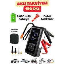 Post Alley 8000MAH Dijital Ekranlı Araba Akü Takviye'li Kompresör Araç Lastik Şişirme Hava Pompası