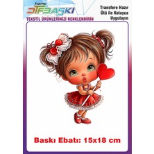 F17 Ajans Sevimli Kız Çocuğu Ütü ile Yapışan Tişört Tekstil Baskı