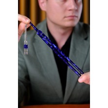 Dergah Tesbih Atölyesi Gümüş Tasarım Ateş-I Sıkma Kehribar Lacivert Hareli Kes-Me Tesbih