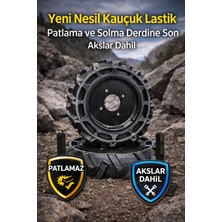 Dalaz,antrac 320 D3 Çapa Makinası Uyumlu Dolgu Teker,patlamaz Lastik 400X8 Akisli Yeni Nesil
