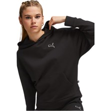 Puma Better Essentials Kapşonlu Siyah Kadın Sweatshirt Düz Desenli Rahat Kesim 67598801