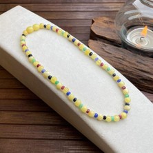 Dergah Tesbih Atölyesi Bebek Diş Kolyesi Gerçek Damla Kehribar