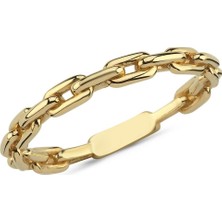 Zümrüt Sarraf 14 Ayar Altın Erkek Zincir Yüzük