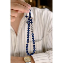 Dergah Tesbih Atölyesi Sevdiklerinize Özel Gümüş Isimli Tasarım Mavi Ateş Kehribar Tesbih