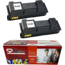 Qstar Kyocera TK350 2'li Ekonomik Paket Garantili Uyumlu Drum Ünitesi FS3040 3140 3540 3640 Muadil Toner