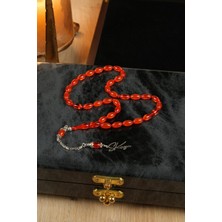 Dergah Tesbih Atölyesi Kişiye Özel Gümüş Imza Tasarım Arpa Kesim Ateş Kehribar Tesbih