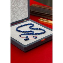 Dergah Tesbih Atölyesi Üstad Erkan Çubukcu Sistemli Tasarım Kapsül Model Hareli Mavi Sıkma Kehribar Tesbih