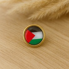 Herşey Nota Filistin Bayrak Sembollü Broş – Metal Renkli Unisex Anlamlı Aksesuar