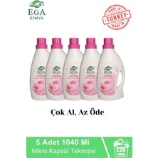 Ega Aktif Kapsül Teknolojili Orkide Çamaşır Yumuşatıcısı 5 x 1040 ml 220 Yıkama