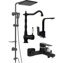 Kca Armatür Luxury Edition Banyo ve Mutfak Armatür Seti Robot Duş - Banyo Bataryası - Lavabo ve Mutfak Bataryası