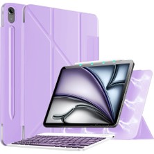 M.TK Moveteck Samsung Galaxy Tab S11 Ultra 14.6 Inç Magic Klavyeli Slim Kılıf Mıknatıslı Ön Kapak Tutucu Kilit Özellikli Akıllı Kapak