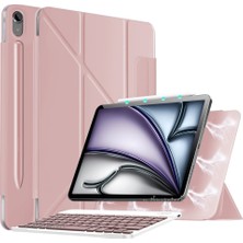 M.TK Moveteck Samsung Galaxy Tab S10 Fe Plus 13.1 Inç Magic Klavyeli Slim Kılıf Mıknatıslı Ön Kapak Tutucu Kilit Özellikli Akıllı Kapak