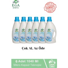 Ega Aktif Kapsül Teknolojili Lilyum Çamaşır Yumuşatıcısı 6 x 1040 ml 264 Yıkama Hipoalerjenik Özellikli