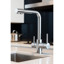Kca Armatür Primeflow Pro Kca Üç Yollu Arıtmalı Premium Mutfak Eviye Bataryası Musluğu
