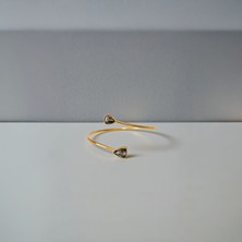 Sevil Gülgün Atelier Rutil Kuvars & Florit Taşlı Altın Kaplama Pazu Kelepçesi – Enerji Veren Üst Kol Bilekliği