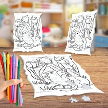 Asilmeydan Yavru Civciv Yumurtası Boyama Puzzle Tablo Çocuk Eğitici Yapboz