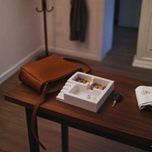 Nevhan Sanat 3 Bölmeli Minimal Organizer – Dekoratif Düzenleyici (10 × 10 × 2 Cm)