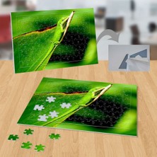 Asilmeydan Yeşil Yapraktaki Kertenkele 99 Parça Puzzle Yapboz-P019