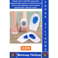Wintoup Gündelik Ayakta Duranlar Için Baskı Azaltan Darbe Emici Rahat Silikon Topuk Konfor Ped Yastık 2 Çift