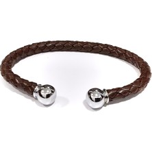 Herşey Nota Noble Touch Kahverengi Çelik Uç Örgü Erkek Bileklik-03