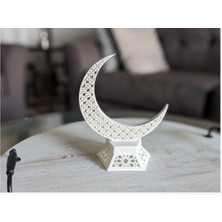 Atölye Matris Motifli Islam Sancağı Hilal Ramazan Özel Biblo Dekoratif Obje 18 cm 3D Baskı Pla Plastik