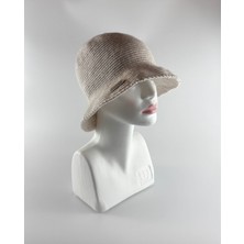 Kidilia Kışlık Bej Renkli El Örgüsü Bucket Şapka