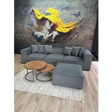 Erduran Mobilya Angelo 4 Modül Zero Leke Tutmaz Kumaş Köşe Koltuk Takımı