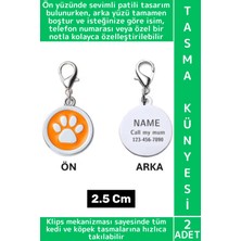 Wintoup Dayanıklı Evcil Hayvan Kedi Köpek Klipsli Isim Telefon Numarası Not Şık Tasma Künyesi 2.5 cm 2 Adet