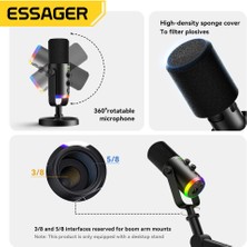 Canlı Yayın & Oyun Mikrofonu | Yu7 USB Kondenser Mikrofon | 48KHZ 24BIT | Dsp Gürültü Azaltma