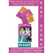 Wintoup Eğlenceli Vakit Geçirme Bol Kahkaha Kız Gecesi Arkadaş Grup Soru Görev Oyunu 40 Kart-Moodup Kız Kıza