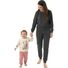 Ottoland Kız Bebek Alt Üst Takım %100 Pamuk Penye Kumaş Kelebek Modelli Çıtçıtlı Soft