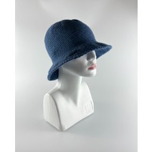 Kidilia Kışlık Lacivert Renkli El Örgüsü Bucket Şapka